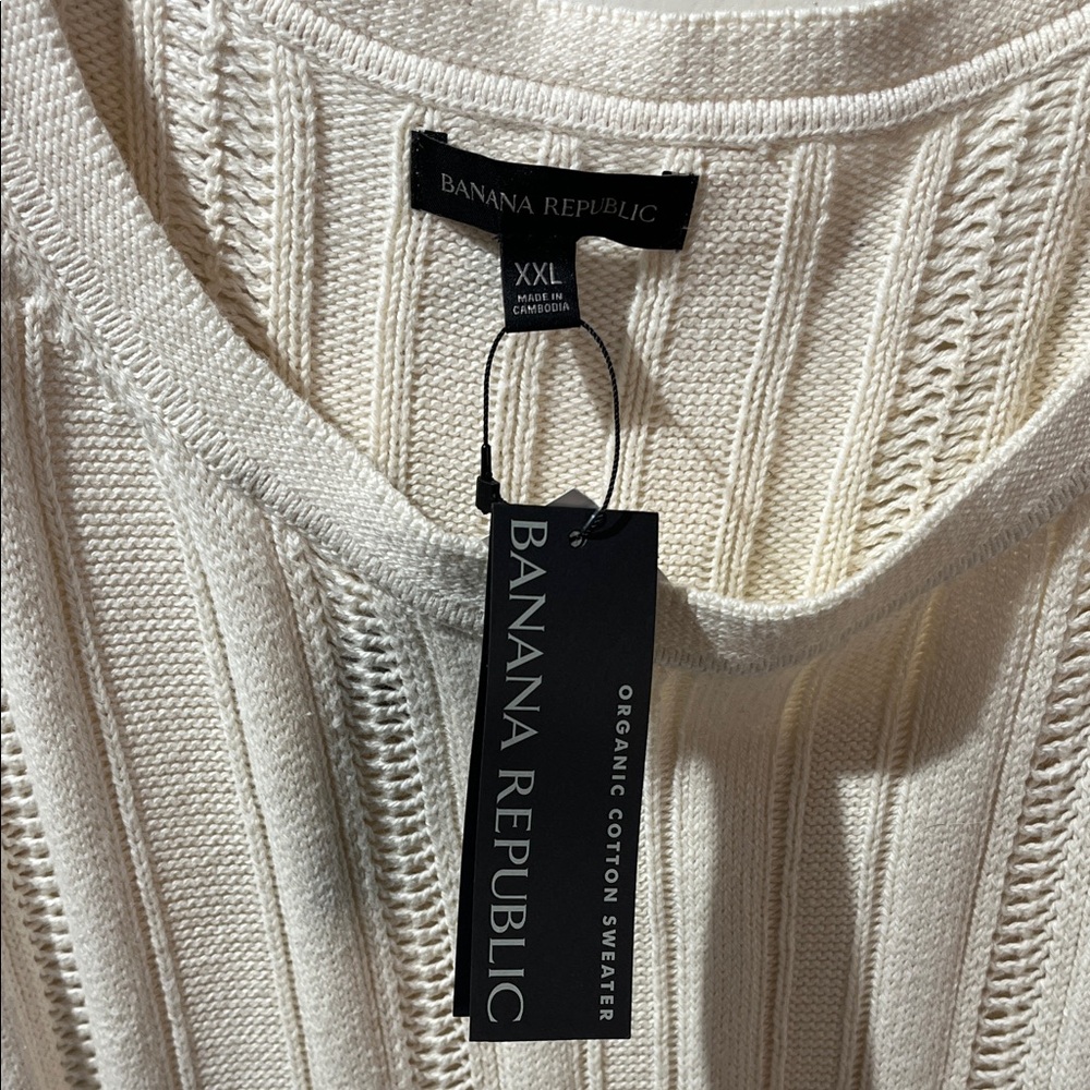 Banana Republic Cream Knit Sweater NWT - Picture 2 of 7